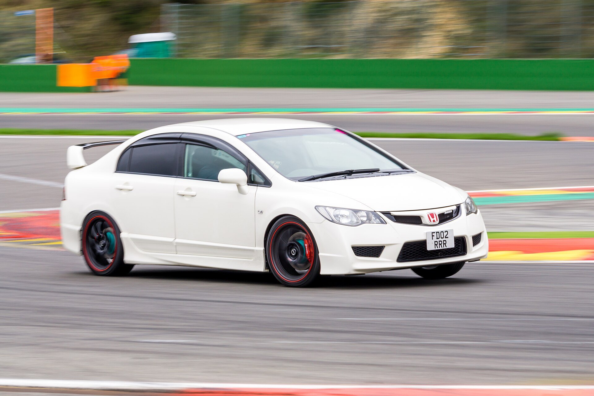 White Honda Civic Type R FD2 on track